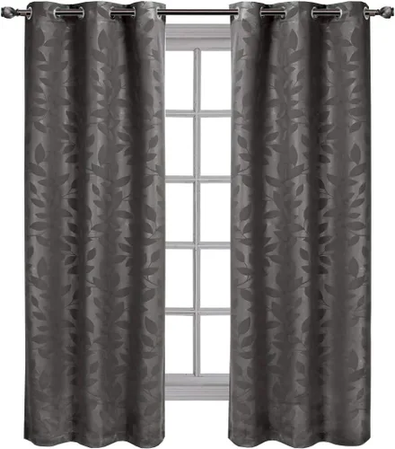 Vista 17 de Royal Hotel - Panel de cortina de blackout para ventana Paisley Jacquard, para colgar en arandelas, par de paneles/ juego de 2 paneles.