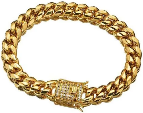 Vista 6 de Collar o pulsera de cadena de eslabones cubanos de oro de 18 quilates para hombres y mujeres de 0.315in, 0.394in, 0.472in, 0.551in, 0.709in, cadena