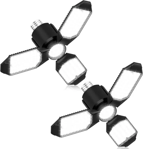 Vista 8 de toberich Luz de garaje con sensor de movimiento, luz de taller con sensor de movimiento de 8000 lm con 3 modos de interruptor, bombilla activada por