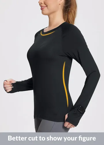 Vista 5 de BALEAF Women's Long Sleeve Running Shirts Workout Tops Athletic Active Quick Dry Soft Lightweight