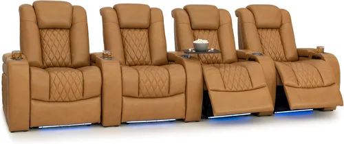 Vista 105 de Seatcraft Asiento de cine en casa Diamante Marrón Reclinable Individual