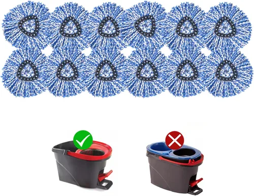 Vista 13 de Matthew Cleaning - Juego de 3 cabezales de repuesto de microfibra azul compatible con EasyWring Spin Mop Reemplazar la cabeza EasyWring de alta
