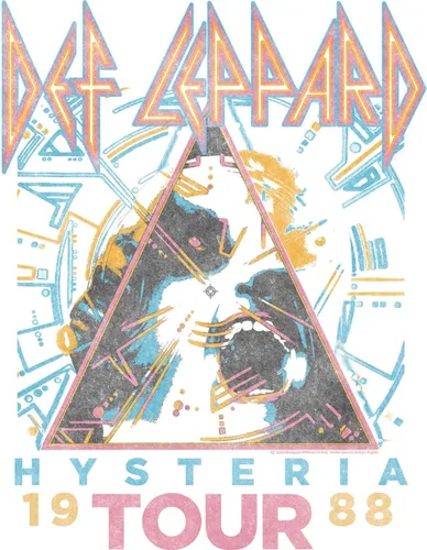 Vista 2 de Def Leppard 1980s Heavy Hair Metal Band Rock & Roll Hysteria '88 Camiseta para adultos