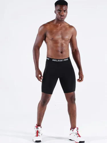Vista 6 de NELEUS Paquete de 3 pantalones cortos de compresión para correr con bolsillos para hombre
