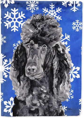 Vista 96 de Caroline's Treasures SC9374GF Bulldog English Snow flakes Holiday Garden Flag Buzón Bandera decorativa para patio exterior, patio, obras de arte
