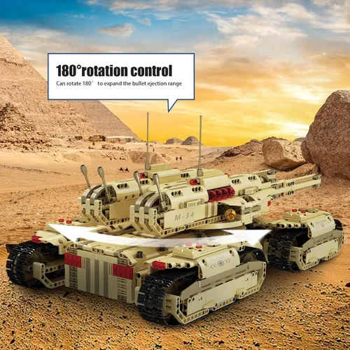 Vista 3 de Mould King 20011 Tecnología MOC Bloque de Construcción Mamut Tanque, Kit de Modelo de Tanque RC Recargable de Control Remoto para Adultos