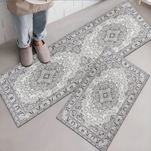 Vista 25 de Mloabuc® Tapete decorativo de flores, tapetes de cocina de arpillera de arpillera para mujer, accesorios de cocina para exteriores, 17 x 30 pulgadas