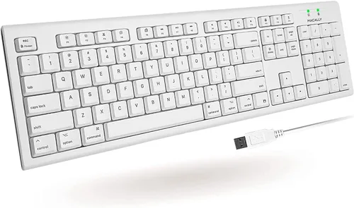 Vista 7 de Macally Teclado Mac con cable de tamaño completo, compatible con todos los Mac con puerto USB, teclado con cable para Mac Mini / Pro, Macbook Negro