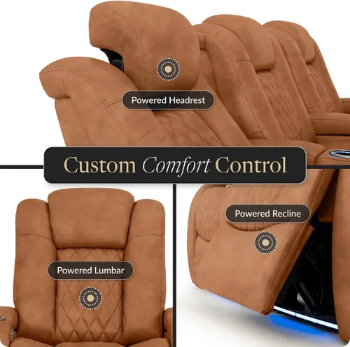 Vista 8 de Seatcraft Asientos de cine en casa Virtuoso LT Tawny Single reclinable Leonado