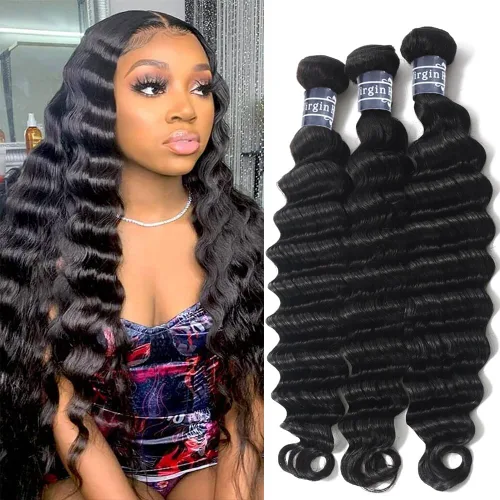 Vista 12 de Amella Cabello brasileño ondulado con cierre (12, 14, 16 + 12 cierre), 3 paquetes de cabello brasileño con cierre de parte libre, cabello humano sin