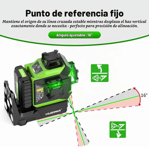 Vista 3 de Huepar Nivel láser 360 autonivelante con alineación de pivote de punto fijo