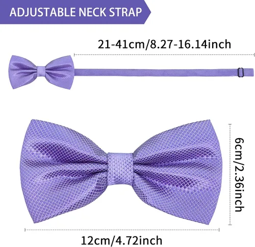 Vista 2 de Conjunto de pajarita y pañuelo para hombre, pajarita de diseño unisex y cuadrado de bolsillo para esmoquin formal de negocios o boda M-B-T9