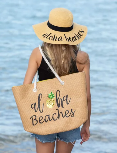 Vista 7 de Funky Junque - Sombrero de protección solar para mujer, con bordado de letras en cursiva y negrita, ajustable
