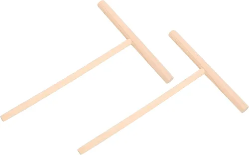 Vista 9 de Fdit Esparcidor de masa en forma de T, 2 espátulas redondas de madera en forma de T, para crepé, para uso en cocina