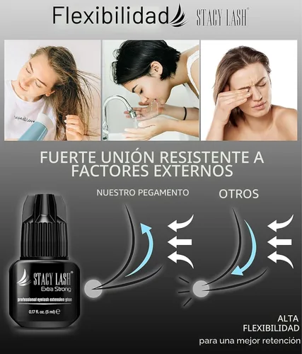 Vista 6 de STACY LASH Pegamento para extensiones de pestañas extra fuerte (0.17 onzas líquidas/0.2 fl oz), secado de 0.5 a 1 segundo/retención - 8