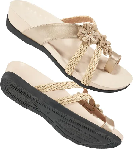Vista 8 de FUDYNMALC Womens Orthotic Flips Flops Sandals Arch Support for Flat feet Orthopedic Slides Sandals Plantar Fasciitis Comfortable Walking Thong
