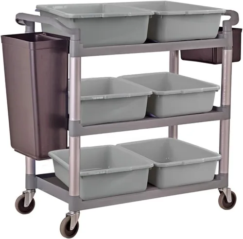 Vista 3 de Obstnny Caja de bañera de autobús comercial pequeña de 8 L, lavabo de plástico para lavado, 5 paquetes