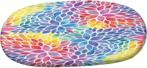 Vista 3 de XISUNYA Mantel ajustable ovalado de poliéster elástico colorido, mantel ajustable con estampado de acuarela de follaje floreciente