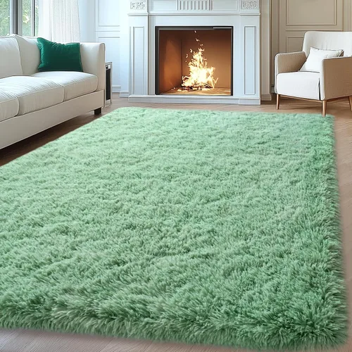 Vista 63 de Mugorn - Alfombras suaves y esponjosas de 2 x 3 pies para el hogar, alfombra pequeña con 4 mallas antideslizantes, color negro, 2 x 3 pies