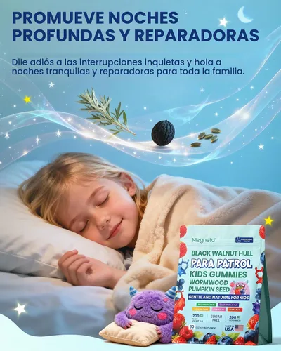 Vista 8 de ParaPatrol Gut Cleanse Gummies for Humans & Kids with Wormwood Black Walnut