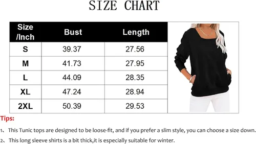 Vista 6 de Akihoo Blusas tipo túnica de manga larga para mujer, cuello redondo