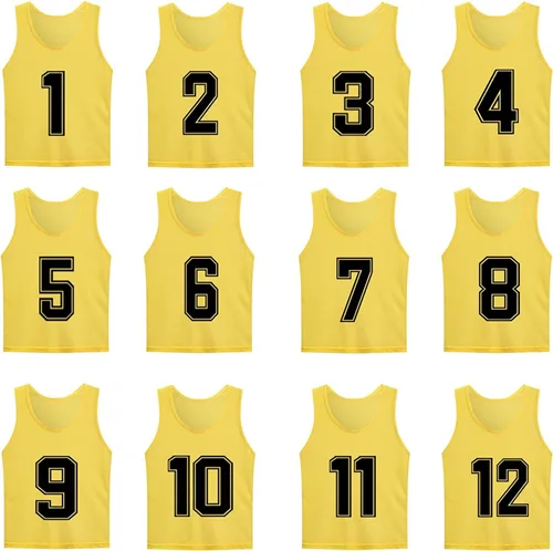 Vista 2 de Paquete de 12 chalecos deportivos para entrenamiento de entrenamiento en equipo para adolescentes y adultos