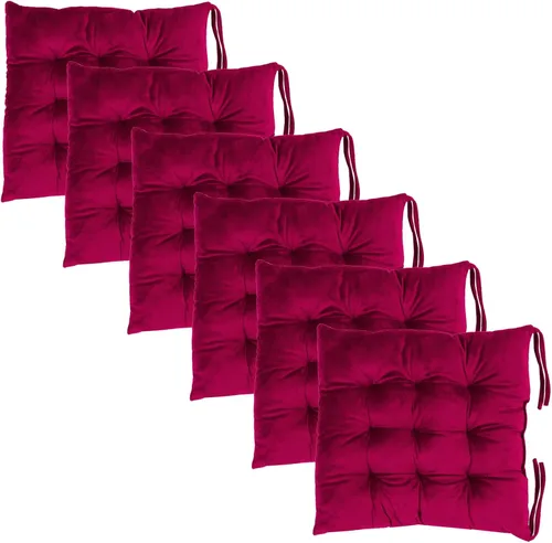 Vista 42 de Juego de 2 cojines para sillas de comedor con lazos, almohadilla antideslizante para silla de cocina para interior y tapete de asiento de comedor
