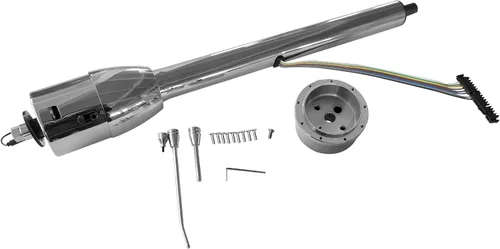 Vista 19 de Columna de dirección manual de 81 cm con inclinación, acabado de acero inoxidable pulido, con adaptador de rueda de 9 orificios, sin llave Columna