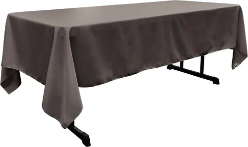 Vista 203 de LA Linen Mantel rectangular lavable de popelín de poliéster, resistente a las manchas y a las arrugas, cubierta de mesa 60x84, mantel de tela