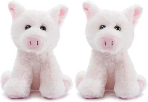 Vista 5 de The Petting Zoo Peluche de cerdo, regalos para niños, animales de granja Wild Onez Babiez, juguete de peluche de cerdo de 6 pulgadas