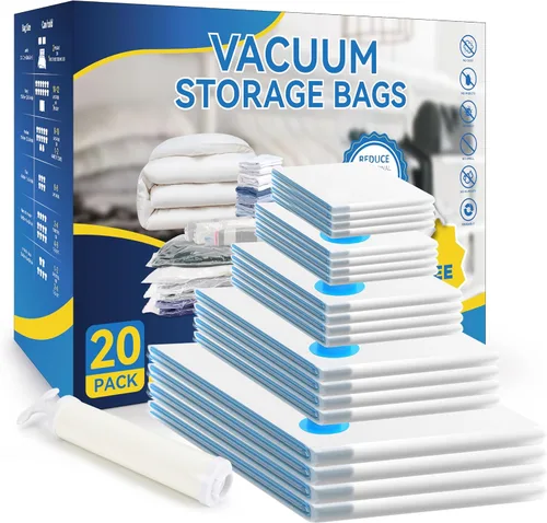 Vista 10 de 12 bolsas de almacenamiento de compresión jumbo, bolsas de almacenamiento al vacío, bolsas ahorradoras de espacio para edredones, mantas, ropa