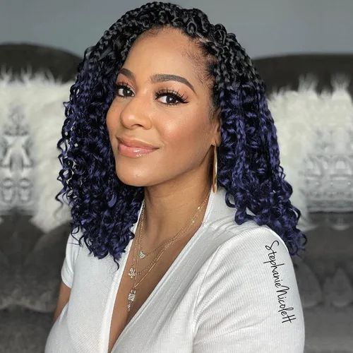 Vista 39 de Unionbeauty - 8 paquetes de trenzas bohemias de diosa en caja, de ganchillo de pelo para mujer negra, 8 pulgadas de trenzas de caja bob bohemias