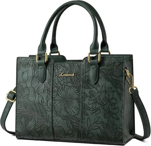 Vista 10 de LOVEVOOK Bolso para mujer, bolso de hombro vintage de cuero, pequeño bolso bandolera para damas, bolso de mano con asa superior y bandolera