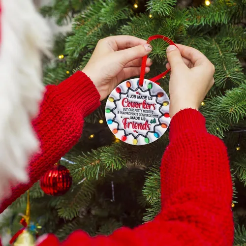 Vista 7 de Adornos de Navidad Regalos Compañeros de Trabajo Regalos para Ella Él Divertidos Adornos de Navidad para Mujeres Hombres Regalo de Agradecimiento
