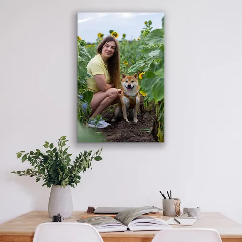 Vista 3 de Impresiones de lienzo personalizadas con tus fotos, arte de pared enmarcado personalizado, cuadros de lienzo personalizados para mascotas/familia
