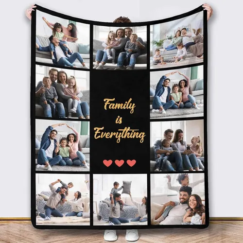 Vista 42 de Mantas de fotos personalizadas, 10 fotos personalizadas, mantas de imagen personalizadas, regalos para hermana, papá, mamá, hija, hijo