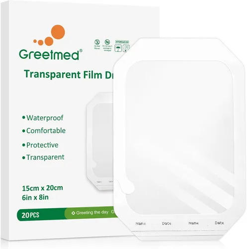 Vista 9 de Vendaje de película transparente de 2.4 x 2.7 pulgadas, 50 paquetes de parches adhesivos impermeables transpirables para heridas, cómodo vendaje