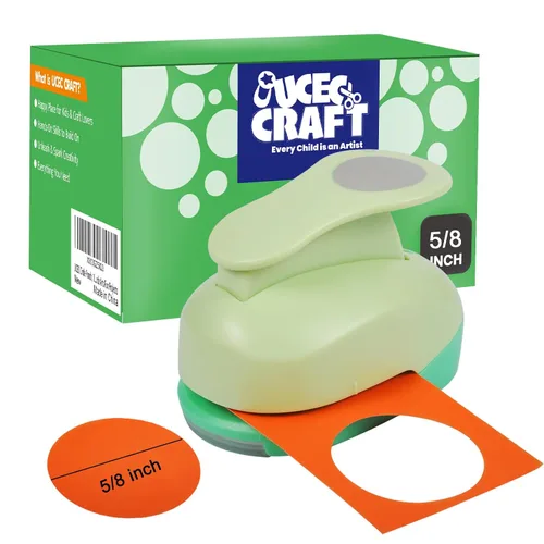 Vista 9 de UCEC Perforadora de mariposa de 1 pulgada, perforadores de papel para manualidades, perforadora de palanca hecha a mano, forma de agujero