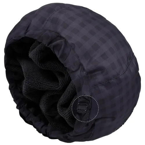 Vista 11 de Gorro de ducha para hombre, gorro de baño negro, reversible, con forro de rizo, grande, impermeable, ajustable, banda elástica, dobladillo elástico