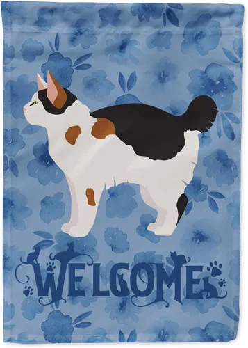 Vista 152 de Caroline's Treasures CK4813CHF - Bandera de bienvenida con gato abisinio azul, manga grande, para porche, para colgar en la pared, poliéster