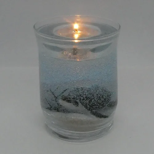 Vista 6 de Vela de gel hecha a mano de edición limitada azul con diseño de tortuga marina recargable para siempre con 4 paquetes de velas de té de gel