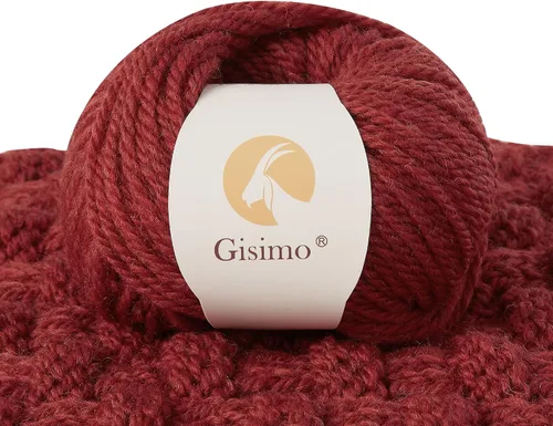 Vista 27 de 100% lana de merino para tejer, 3 capas de lana lujosa y suave para tejer a mano y ganchillo (ámbar, 1 bola)