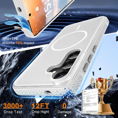 Vista 380 de Jshru Funda para Samsung Galaxy S26 Plus/Galaxy S25 Plus: para Galaxy S24 Plus [compatible con Magsafe] [2 protectores de pantalla HD] cubierta