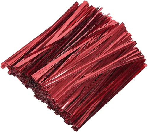Vista 6 de 800 piezas de 4" lazos de torsión metálicos (verde) para lazos de panadería, bolsas de dulces, bolsas de café, lazos para bolsas de regalo
