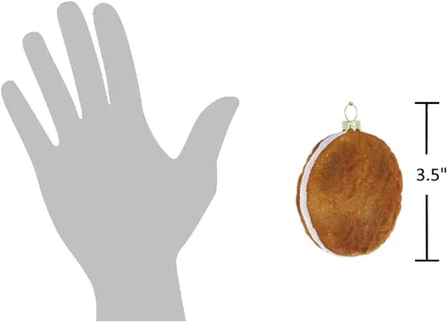Vista 3 de The Bridge Collection Adorno de galleta crema de avena de 3.5 pulgadas, adornos para árbol de Navidad de postre, adorno de Navidad de avena y crema