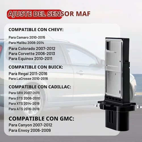 Vista 2 de Medidor de sensor de flujo de aire masivo 213-4222 Sensor MAF compatible con Buick para Cadillac para CTS para Camaro para Colorado para GMC