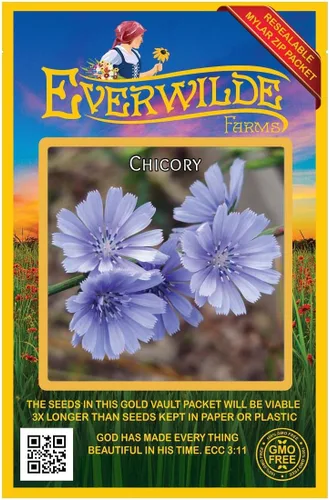 Vista 5 de Everwilde Farms - Semillas de flores silvestres de achicoria de 1 onza - Gold Vault