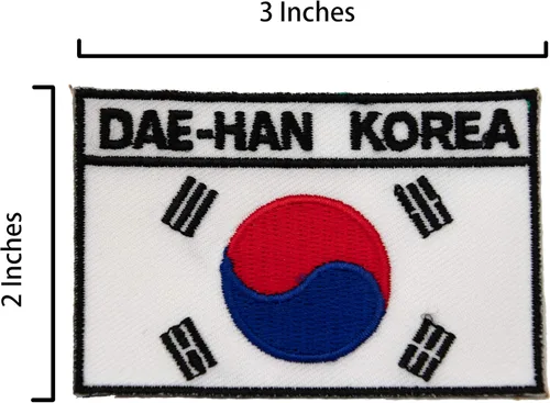Vista 2 de A-ONE -Parche de aguja de Corea del Sur+Pin de emblema de Corea del Sur, parche de emblema nacional termoadhesivo coreano insignia de la bandera
