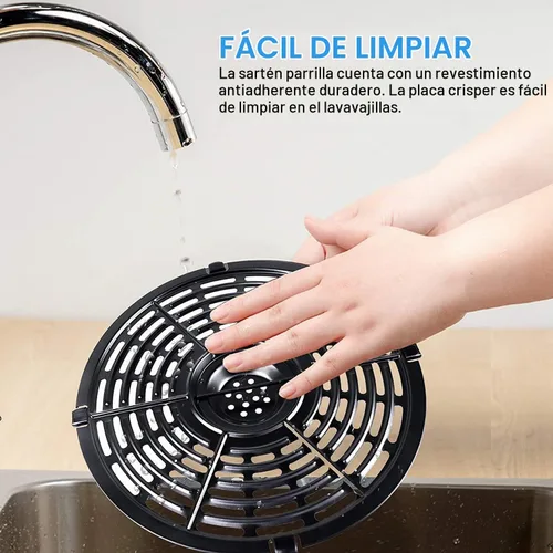 Vista 5 de Bandeja de repuesto para freidora de aire, bandeja de repuesto para freidora de aire de 8.7 pulgadas, 5 cuartos de galón, accesorios de repuestos