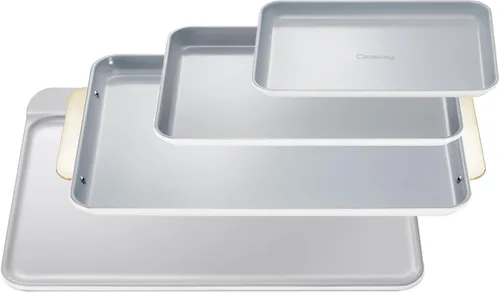 Vista 11 de Caraway Bandeja de cerámica antiadherente para hornear, revestimiento de cerámica naturalmente resbaladizo, no tóxico, libre de PTFE ni PFOA